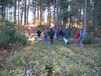 Field trip participants tour the Lawrence Family Tree Farm, Albion. Photo credit: Amanda Mahaffey
